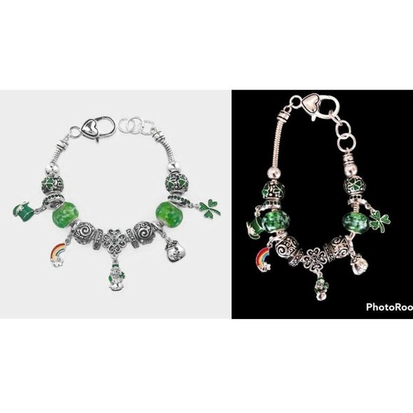 Shamrock Charm Bracelet Beaded Rainbow Pot of Gold Leprechaun St Patrick… - Picture 6 of 12